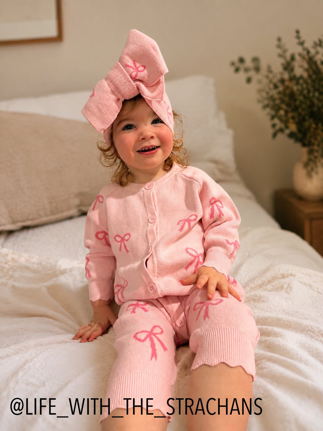 Knit Romper + Bow Set | PREORDER