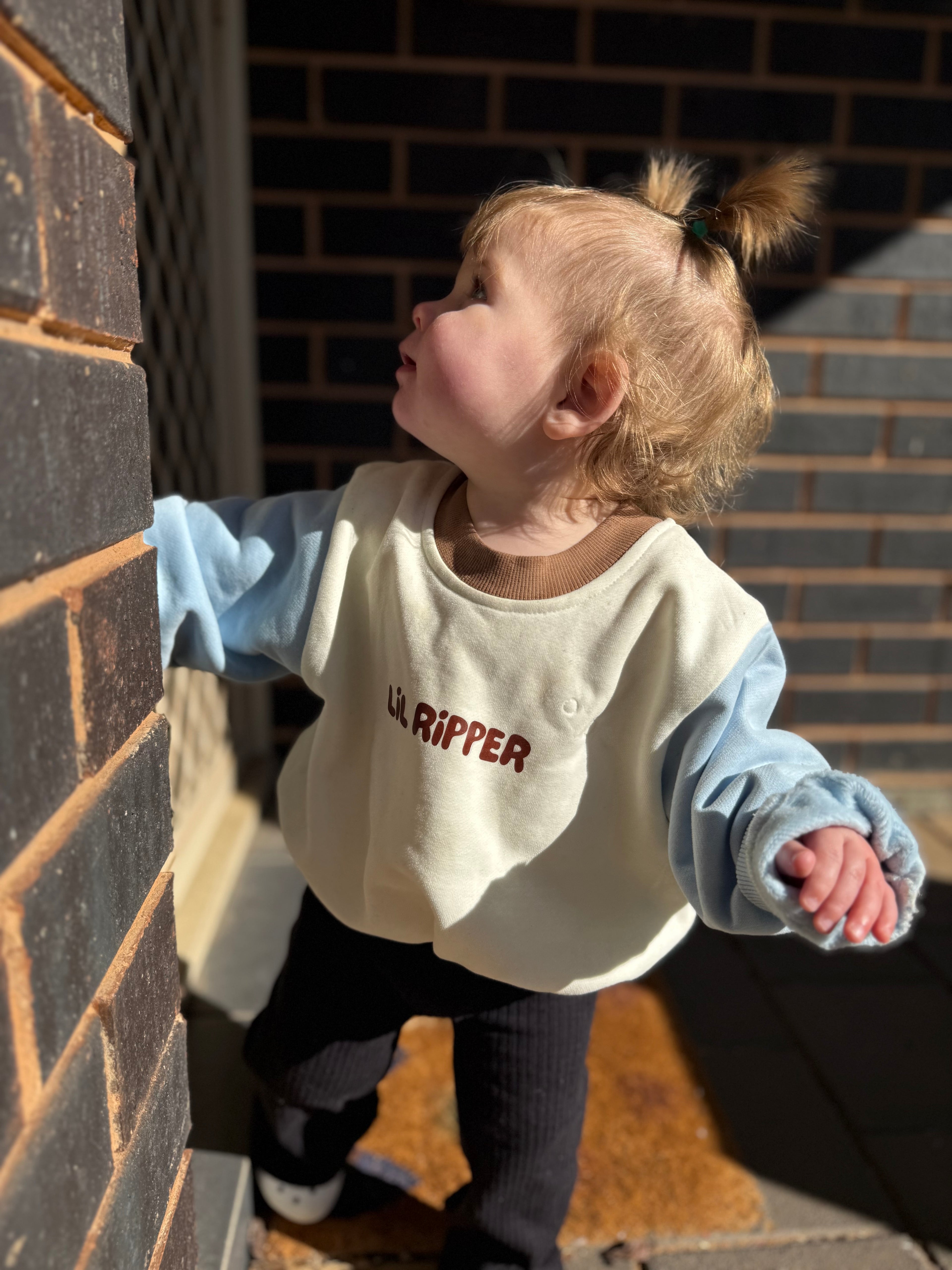Blue + Brown Little Legends Romper | IN STOCK
