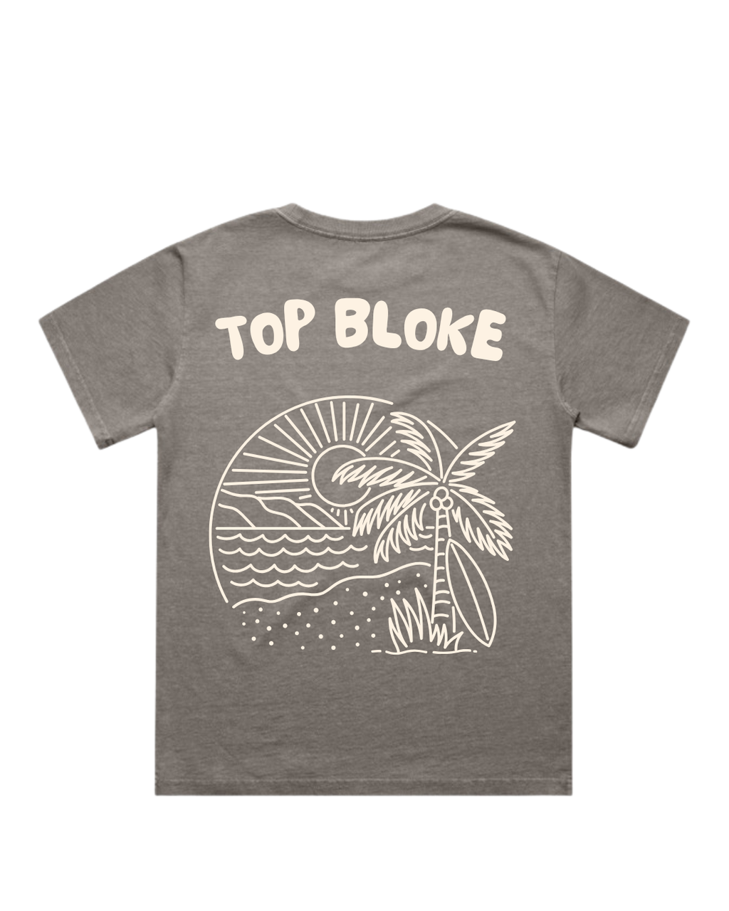 Top Bloke Tee | Faded Grey + Cream
