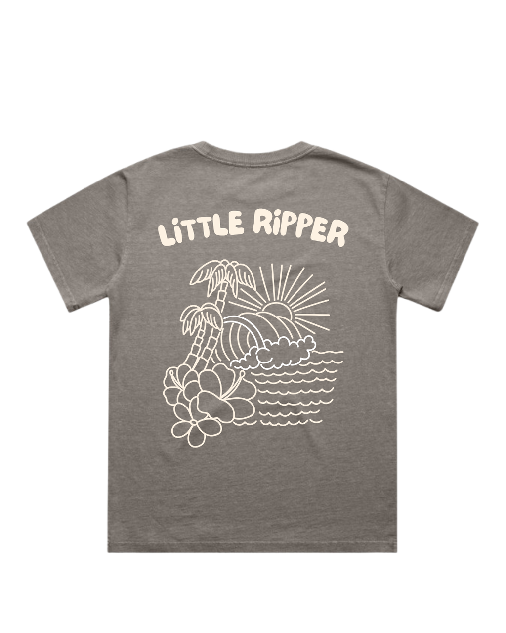 Little Ripper Tee | Faded Grey + Cream